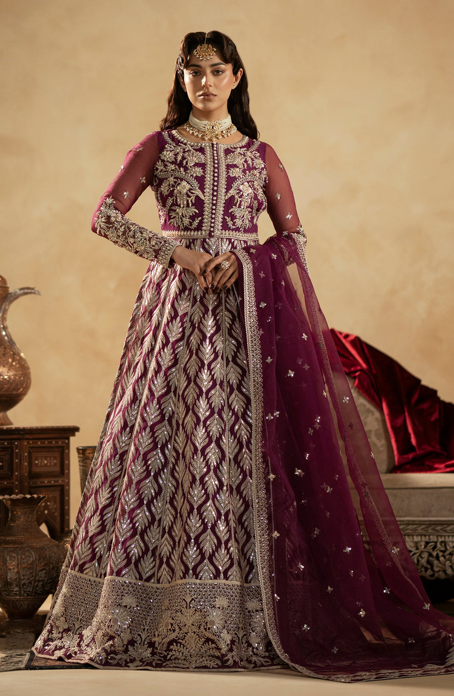 Maryum N Maria Zamani Begum Embroidered Organza Unstitched 3Pc Suit MW23-512