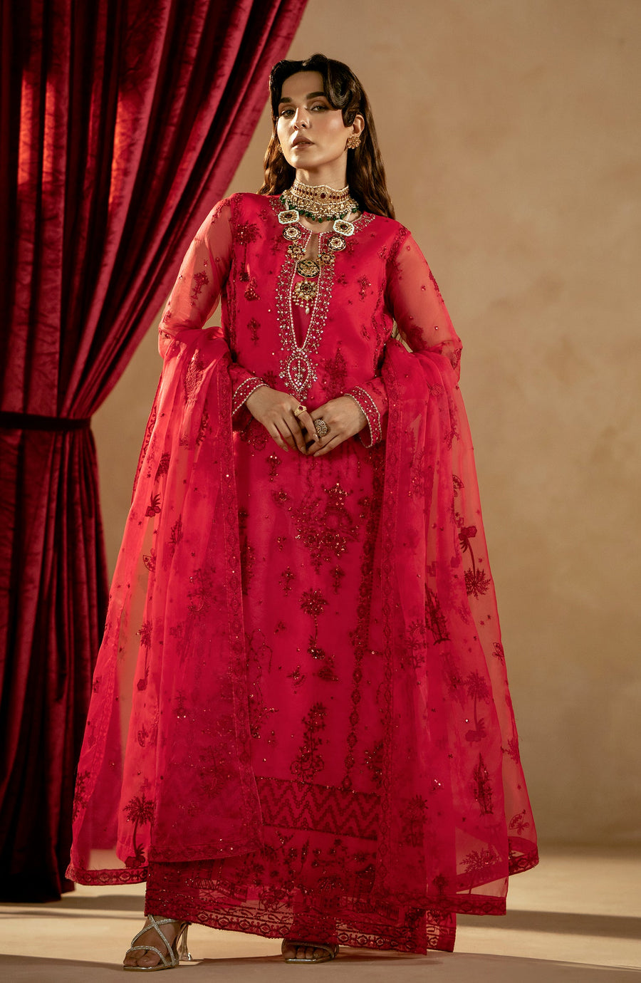 Maryum N Maria Zamani Begum Embroidered Organza Unstitched 3Pc Suit MW23-513