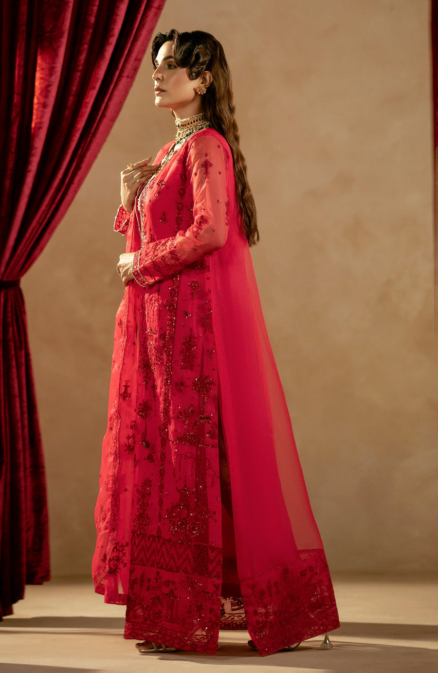 Maryum N Maria Zamani Begum Embroidered Organza Unstitched 3Pc Suit MW23-513