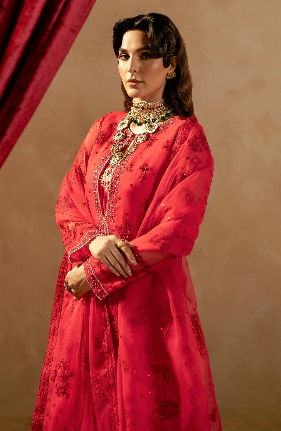 Maryum N Maria Zamani Begum Embroidered Organza Unstitched 3Pc Suit MW23-513
