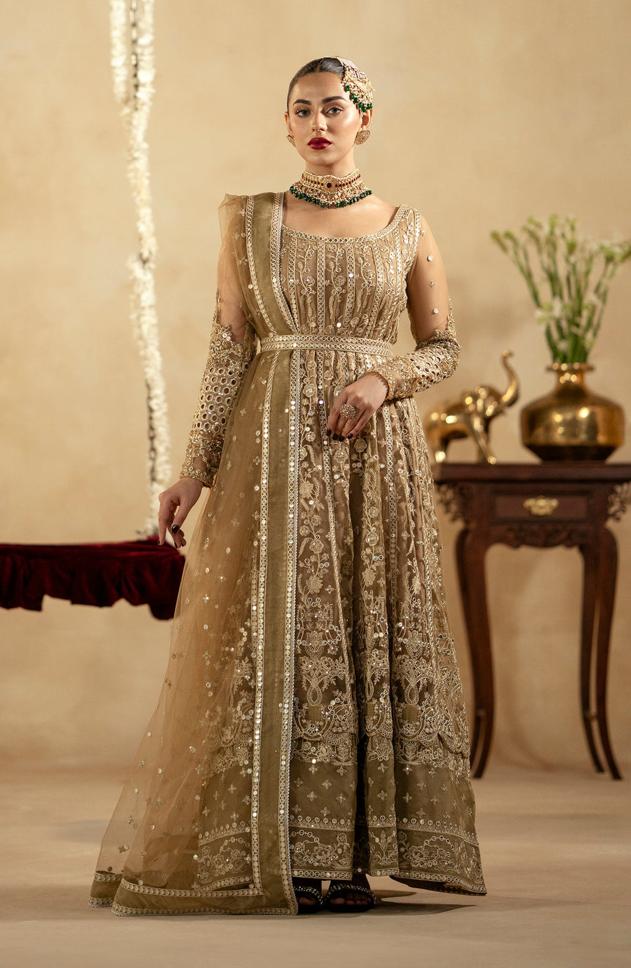 Maryum N Maria Zamani Begum Embroidered Net Unstitched 3Pc Suit MW23-520