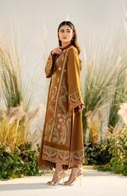 Maryum N Maria Sheharbano Unstitched Peach Leather 3Pc Suit - MW23564
