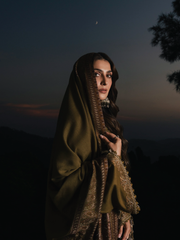 IZEL Musafir Embroidered Italian Woolen Unstitched 3Pc Suit - Mayal