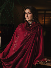 IZEL Musafir Embroidered Italian Woolen Unstitched 3Pc Suit - Aroha