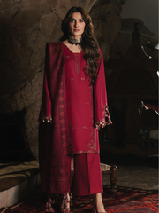 IZEL Musafir Embroidered Italian Woolen Unstitched 3Pc Suit - Aroha