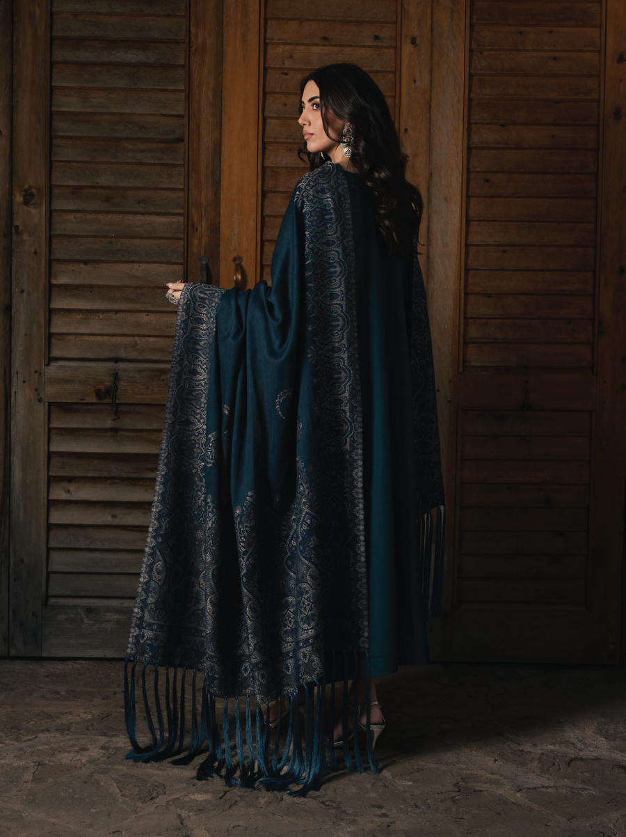 IZEL Musafir Embroidered Italian Woolen Unstitched 3Pc Suit - Adaa