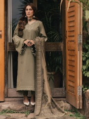 IZEL Musafir Embroidered Italian Woolen Unstitched 3Pc Suit - Rukh