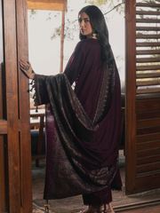 IZEL Musafir Embroidered Italian Woolen Unstitched 3Pc Suit - Aylah