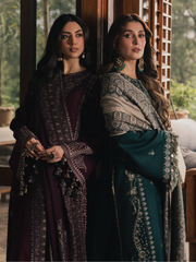 IZEL Musafir Embroidered Italian Woolen Unstitched 3Pc Suit - Aylah