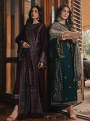 IZEL Musafir Embroidered Italian Woolen Unstitched 3Pc Suit - Aylah