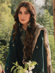 IZEL Musafir Embroidered Italian Woolen Unstitched 3Pc Suit - Aveen