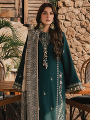 IZEL Musafir Embroidered Italian Woolen Unstitched 3Pc Suit - Aveen