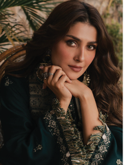 IZEL Musafir Embroidered Italian Woolen Unstitched 3Pc Suit - Aveen