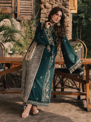 IZEL Musafir Embroidered Italian Woolen Unstitched 3Pc Suit - Aveen