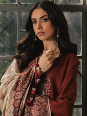 IZEL Musafir Embroidered Italian Woolen Unstitched 3Pc Suit - Sahal