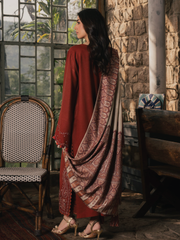 IZEL Musafir Embroidered Italian Woolen Unstitched 3Pc Suit - Sahal