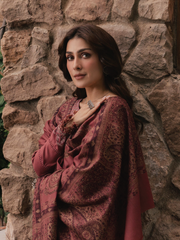 IZEL Musafir Embroidered Italian Woolen Unstitched 3Pc Suit - Zeba