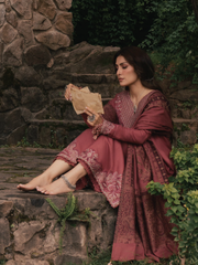 IZEL Musafir Embroidered Italian Woolen Unstitched 3Pc Suit - Zeba