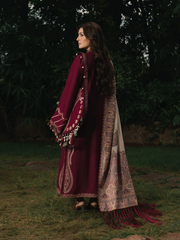 IZEL Musafir Embroidered Italian Woolen Unstitched 3Pc Suit - Afroze