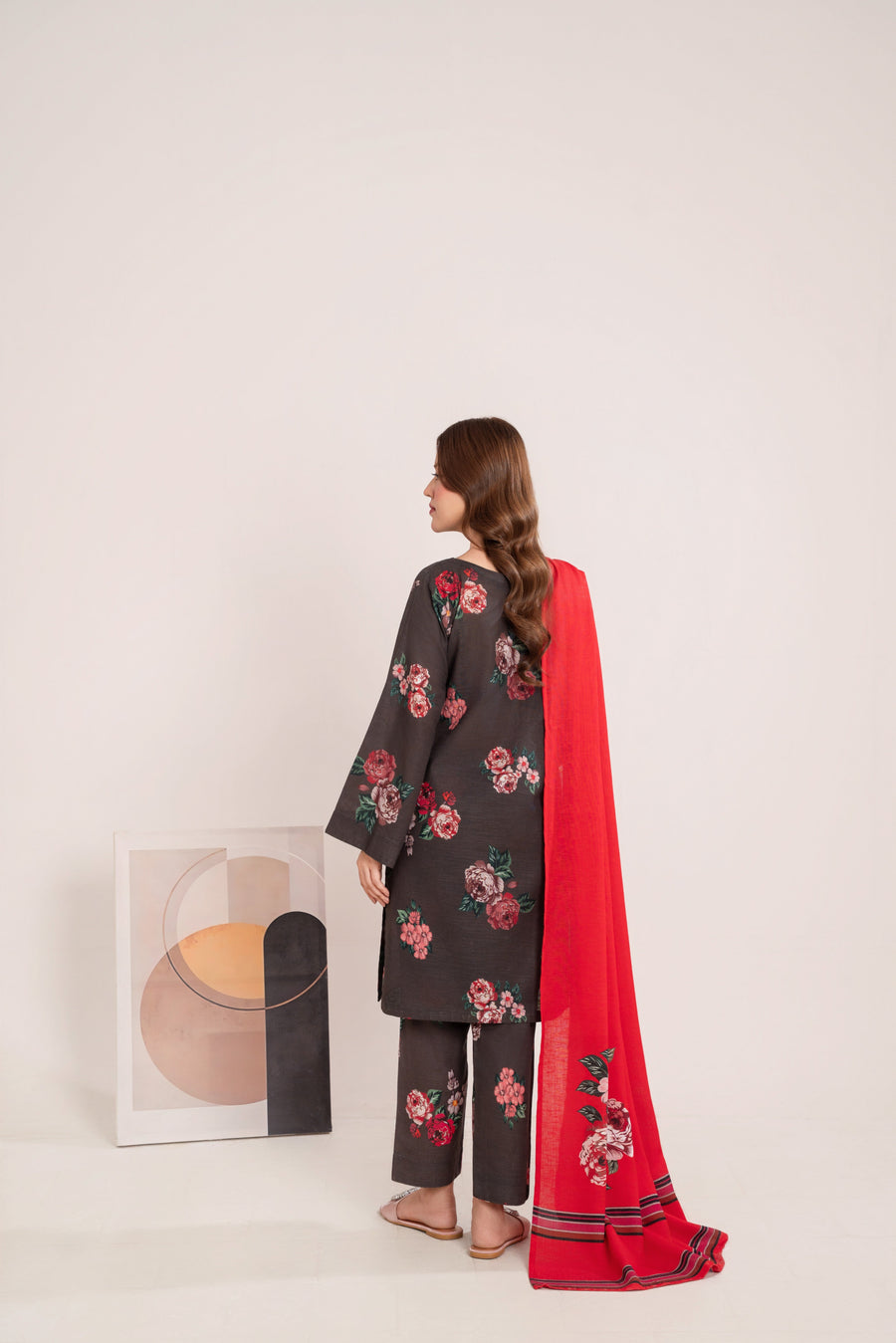 Feathers Digital Printed Khaddar Unstitched 3Pc Suit MYRONE-FT570