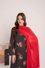 Feathers Digital Printed Khaddar Unstitched 3Pc Suit MYRONE-FT570