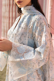 Cross Stitch Premium Embroidered Lawn Unstitched 3Pc Suit - MYSTIC HAZE