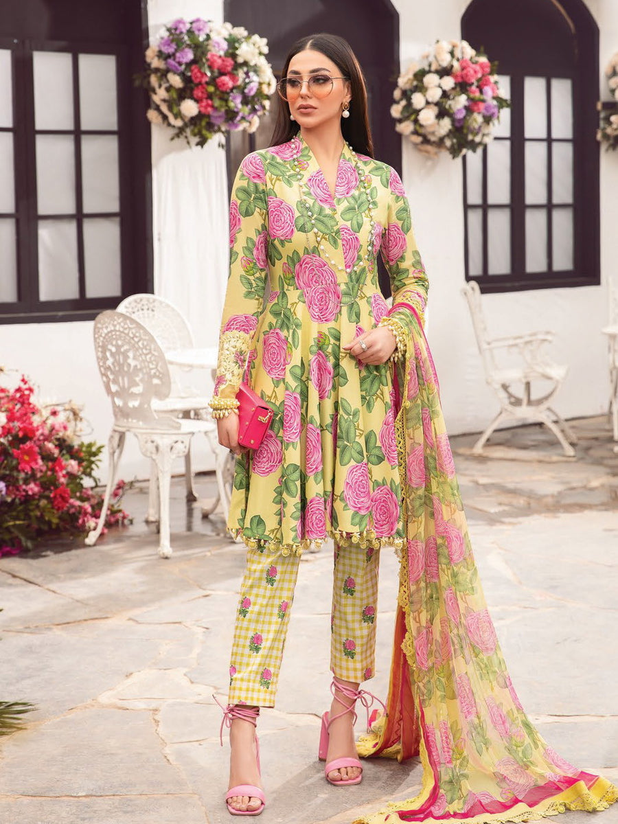 Maria.B M.Prints Unstitched Embroidered Lawn 3Pc Suit MPT-2103-A