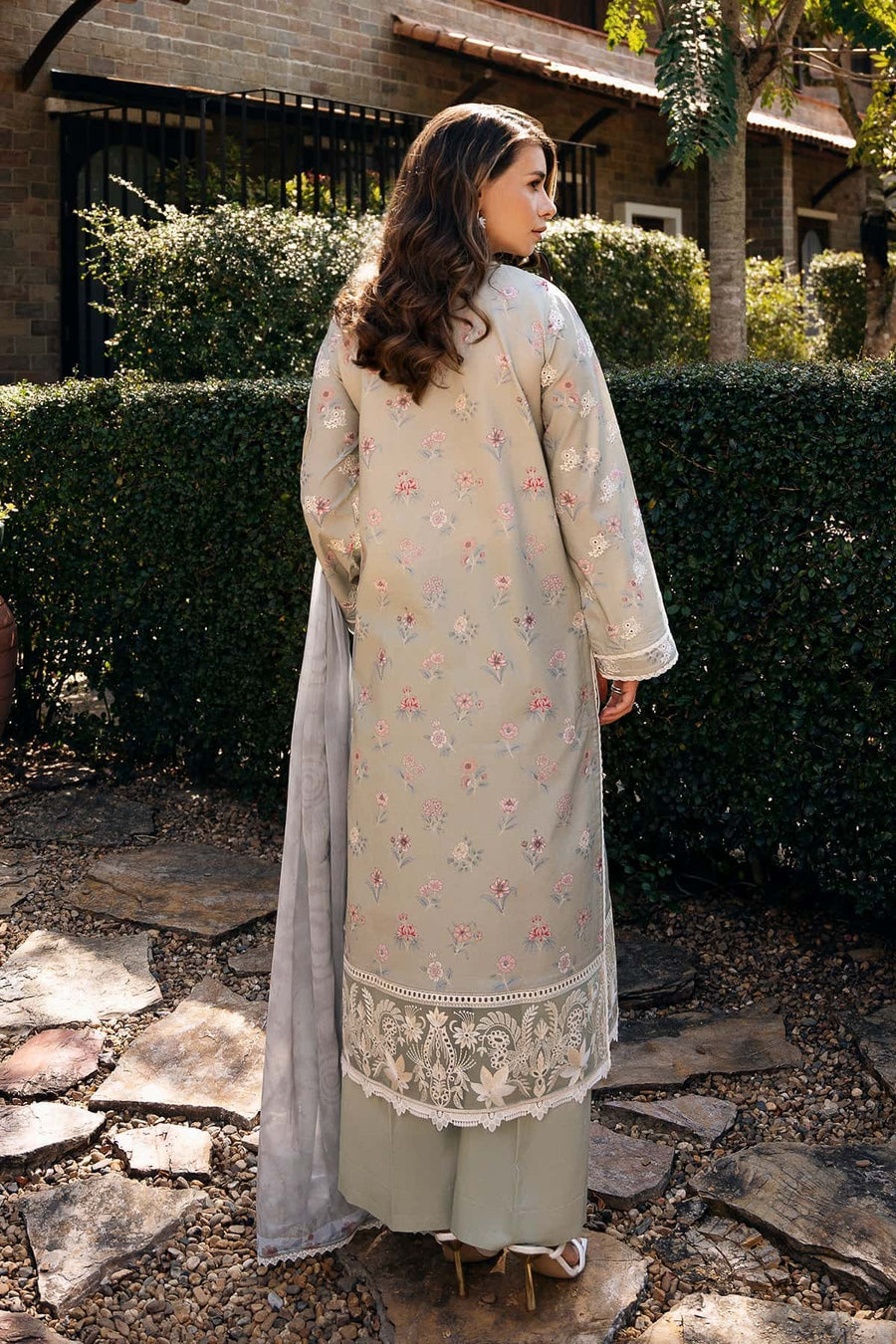 Afrozeh Damask The Holiday Unstitched Lawn 3Pc Suit AL-25-V2-09B MAELIS