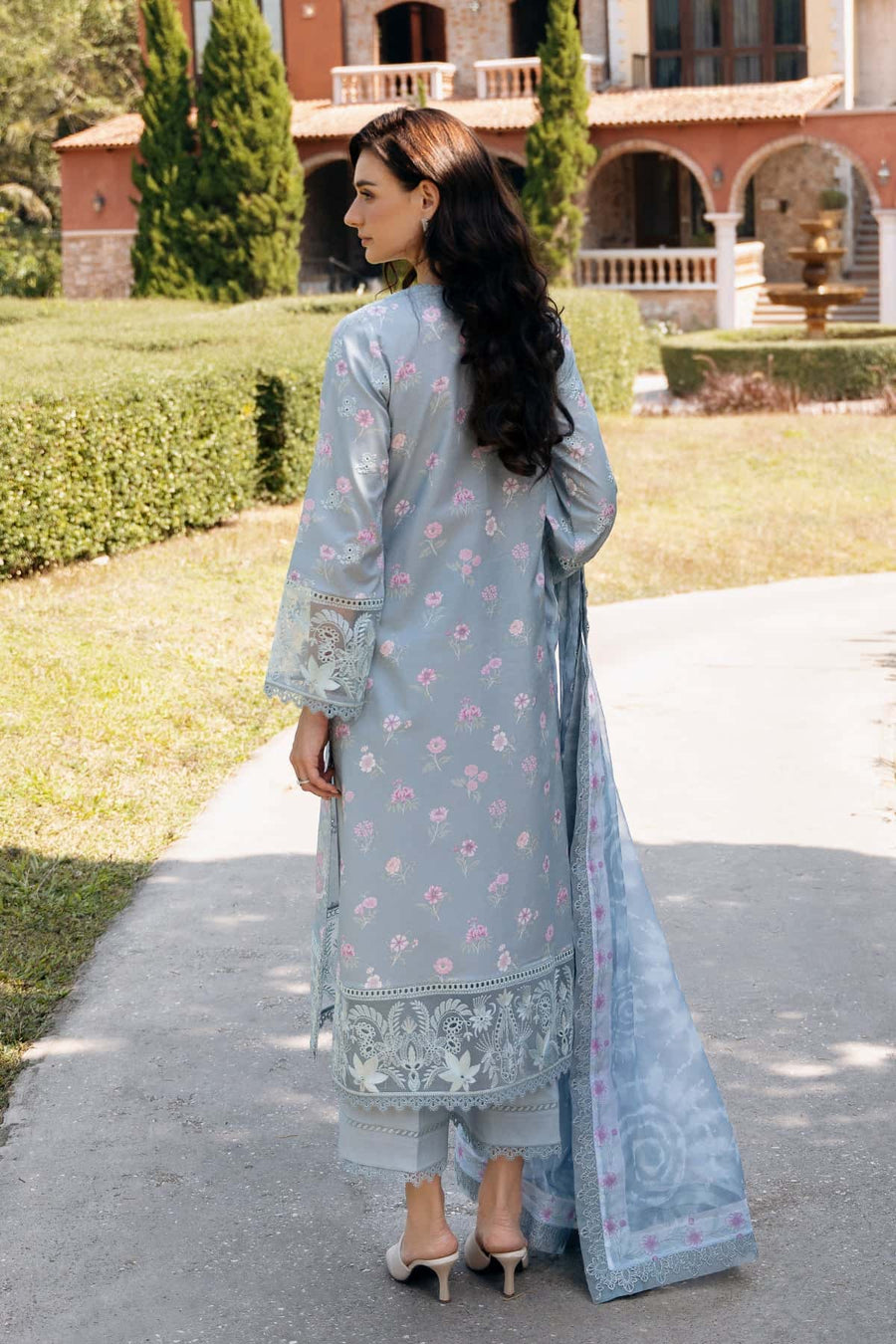 Afrozeh Damask The Holiday Unstitched Lawn 3Pc Suit AL-25-V2-09A MAELIS