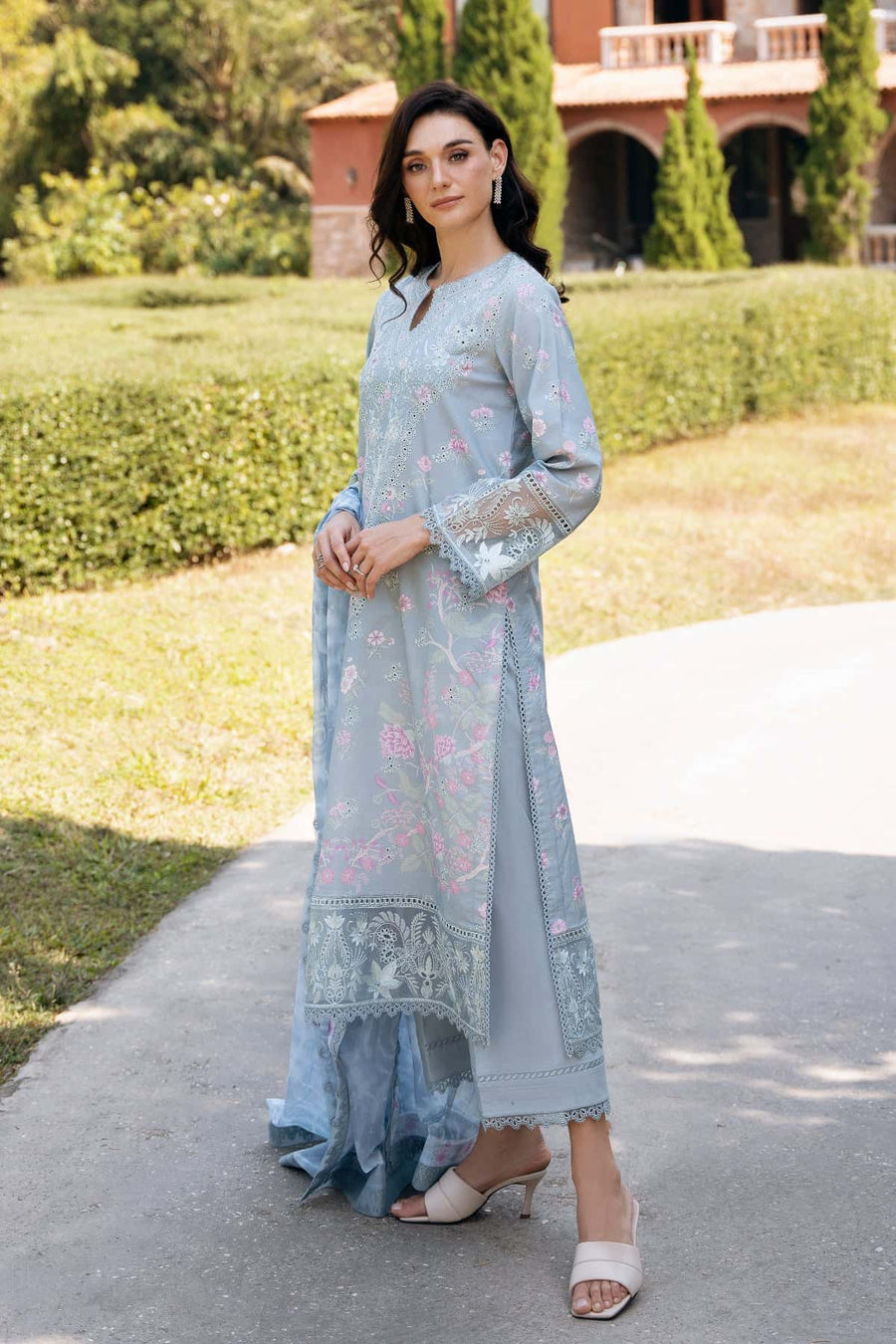 Afrozeh Damask The Holiday Unstitched Lawn 3Pc Suit AL-25-V2-09A MAELIS