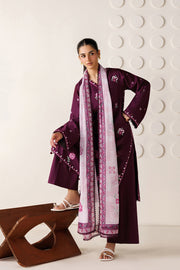 Farasha Summer Melody Embroidered Lawn Unstitched 3Pc Suit - Magenta Aura