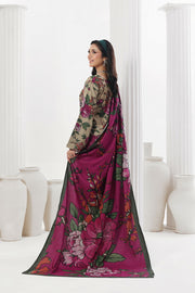 Feathers Digital Printed Dhanak Unstitched 3Pc Suit Magenta Manor-FT783