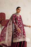Farasha Luxury Formal Embroidered Chiffon Unstitched 3Pc Suit - Magenta Opulence