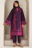 Farasha Summer Weaves Embroidered Lawn Unstitched 3Pc Suit - Magenta Silk