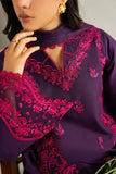 Farasha Summer Weaves Embroidered Lawn Unstitched 3Pc Suit - Magenta Silk