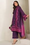 Farasha Summer Weaves Embroidered Lawn Unstitched 3Pc Suit - Magenta Silk