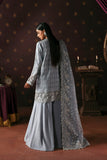 Afrozeh La Fuchsia Embroidered Raw Silk Unstitched 3Pc Suit - Crescent