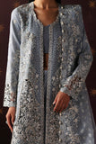 Afrozeh La Fuchsia Embroidered Raw Silk Unstitched 3Pc Suit - Crescent