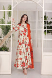 Feathers Premium Whisper of Elan Unstitched Lawn 3Pc Suit Magma Mist-FT681