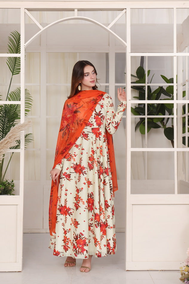 Feathers Premium Whisper of Elan Unstitched Lawn 3Pc Suit Magma Mist-FT681