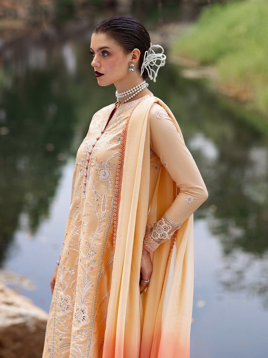 Roheenaz Dahlia Embroidered Lawn Unstitched 3Pc Suit RNZ-02B Magnolia