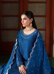 Neeshay Shagun Embroidered Raw Silk Unstitched 3Pc Suit - MAHJABEEN