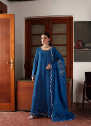 Neeshay Shagun Embroidered Raw Silk Unstitched 3Pc Suit - MAHJABEEN