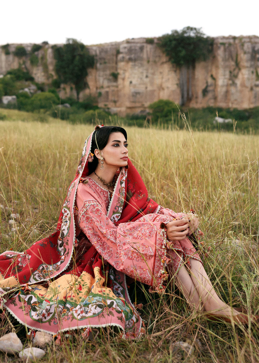 Hussain Rehar Embroidered Khaddar Unstitched 3Pc Suit - Mahpara