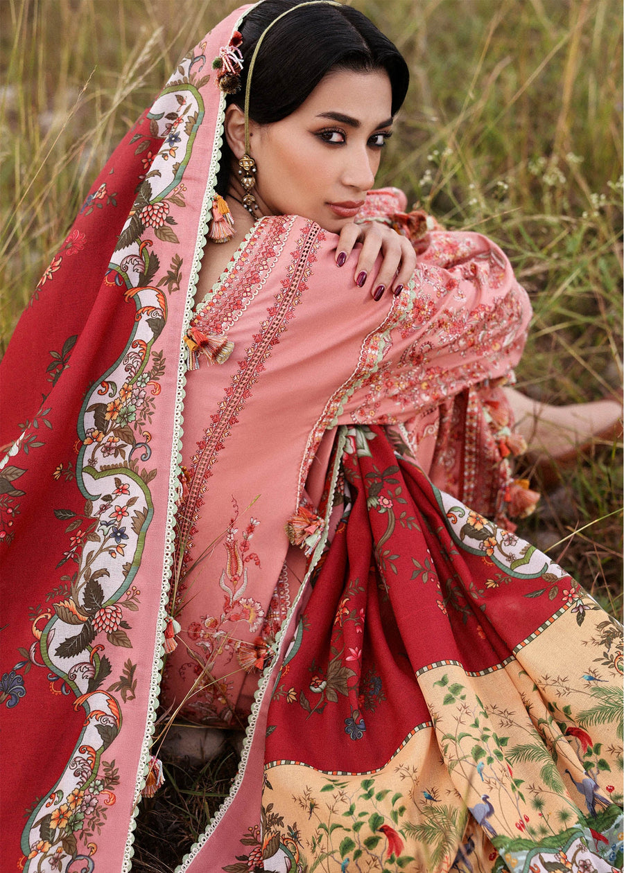 Hussain Rehar Embroidered Khaddar Unstitched 3Pc Suit - Mahpara