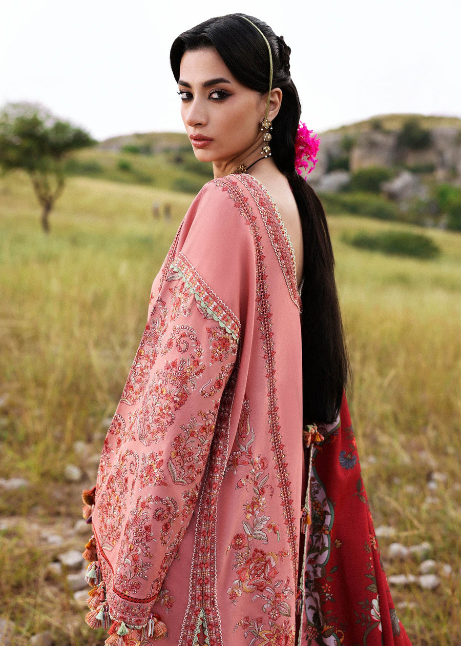 Hussain Rehar Embroidered Khaddar Unstitched 3Pc Suit - Mahpara