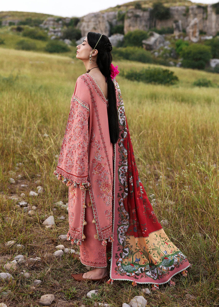 Hussain Rehar Embroidered Khaddar Unstitched 3Pc Suit - Mahpara