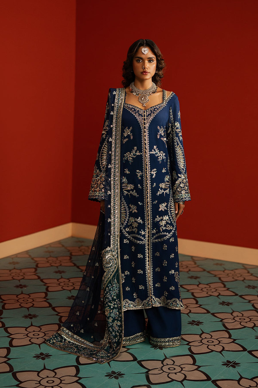 Afrozeh Divani Embroidered Raw Silk Unstitched 3Pc Suit AS-25-06 MAHREEN