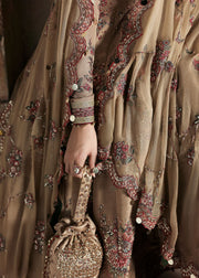 Hussain Rehar Massarat Embroidered Raw Silk Unstitched 3Pc Suit - Mahvash