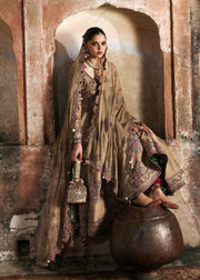 Hussain Rehar Massarat Embroidered Raw Silk Unstitched 3Pc Suit - Mahvash